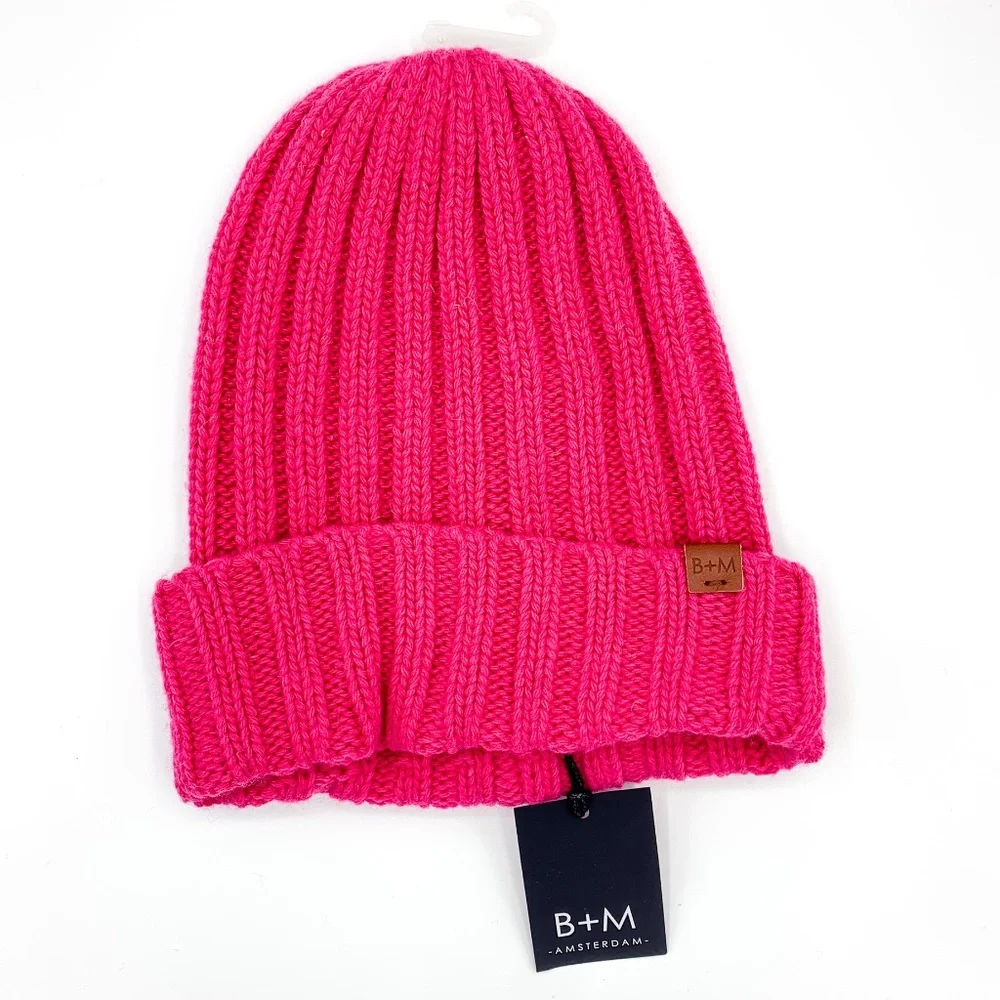 B + M Amsterdam Pink Chunky Knit Winter Hat